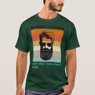 Bearded Teacher Definition Funny Beard Teacher T Shirt