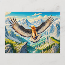 Bearded Vculture över Alpernorna Helg Vykort