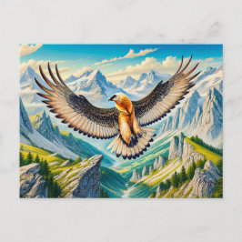 Bearded Vculture över Alpernorna Helg Vykort