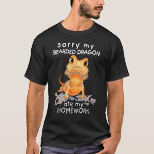 Beardie Beardie Ate My Homworking Lizard Rep T Shirt