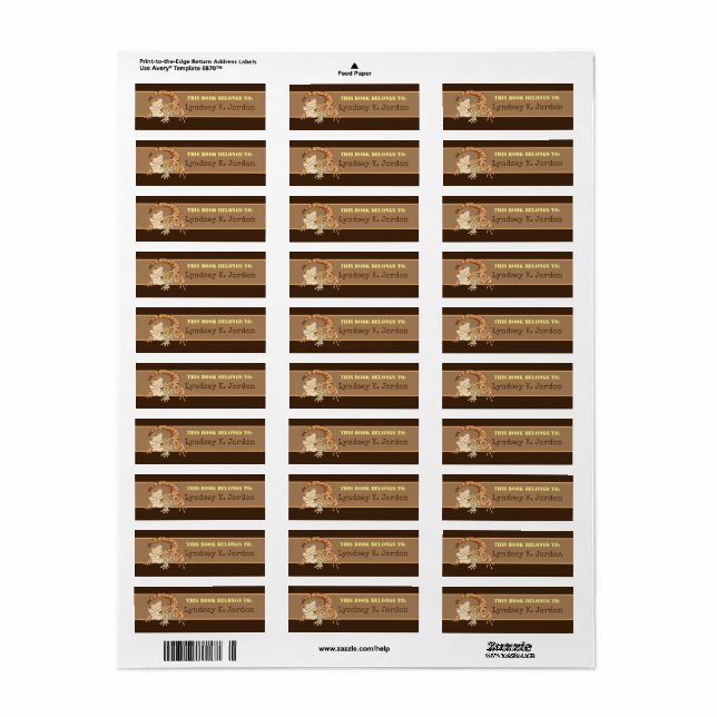 Beardie Bestie! Bokplåtsetikett Returadress Etikett (Helt Ark)