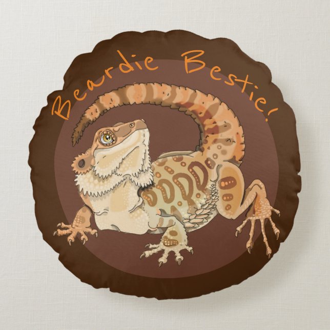 Beardie Bestie! Rund Kudde (Framsidan)