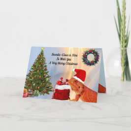 Beardie-Claus - Bearded Dragon Helgkort
