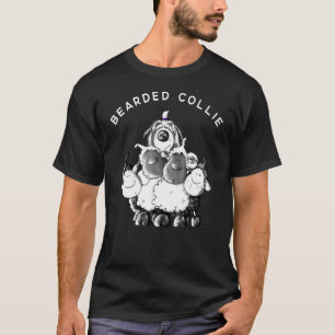 Beardie Collie med får I Beardie Hund aveln T Shirt