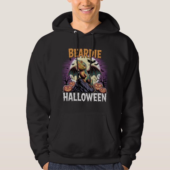 Beardie Halloween Dragon Art Hoodie (Framsida)