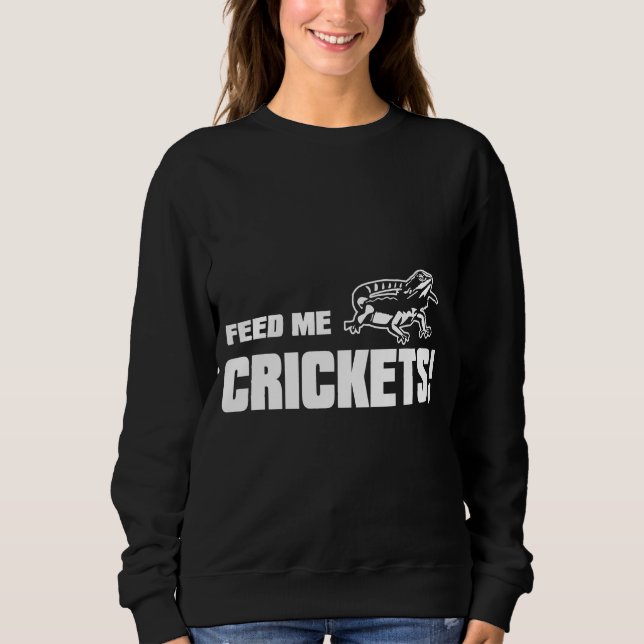 Beardie Matar mig "Cricks Food for Beardie Dragon" T Shirt (Framsida)