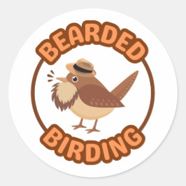 Bearding med Brown Beard Sticker Runt Klistermärke