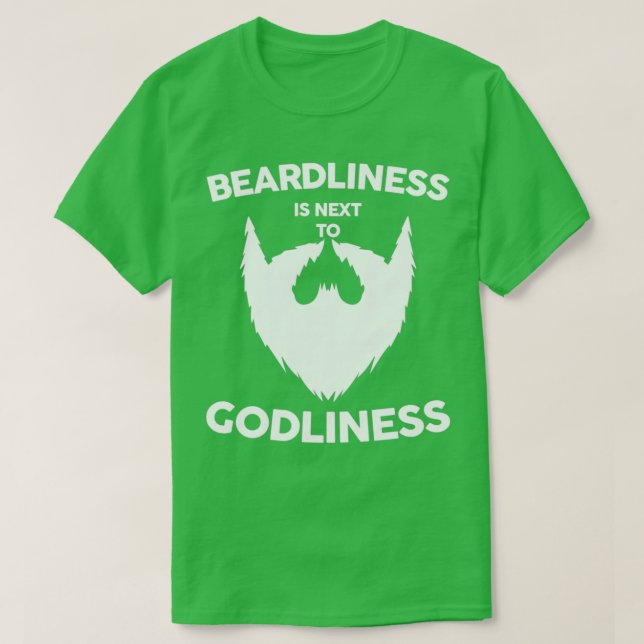 Beardliness är bredvid Godliness Shirt White Beard T Shirt (Design framsida)
