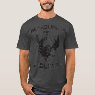 Beardliness står bredvid Godliness Distress Beard T Shirt
