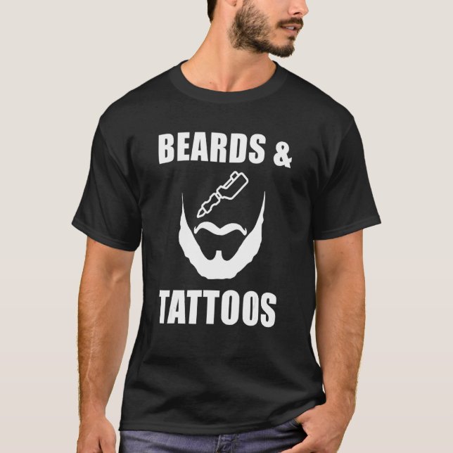 Beards and Tattoos Coola Manar T Shirt (Framsida)