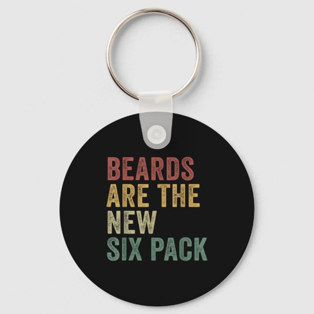 Beards Are The New Six Pack Funny Bearded Men  Nyckelring (Framsida)