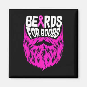 Beards for Breast Breast Cancer Awareness Support Magnet
