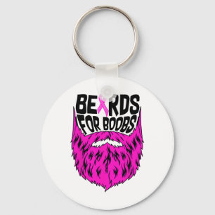 Beards for Breast Breast Cancer Awareness Support Nyckelring