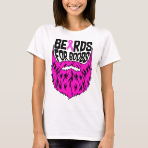 Beards for Breast Breast Cancer Awareness Support T Shirt
