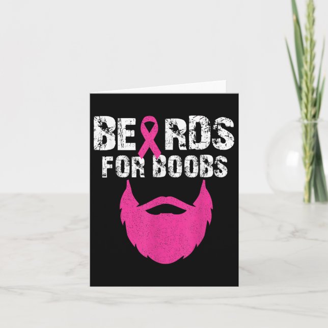 Beards for S Breast Cancer Awareness Tee Kort (Framsida)