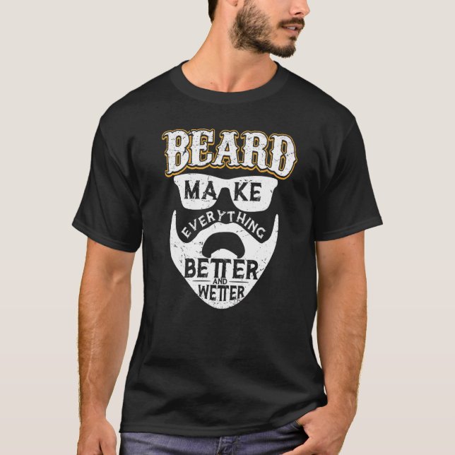 Beards gör allt bättre och vingar skägg t shirt (Framsida)