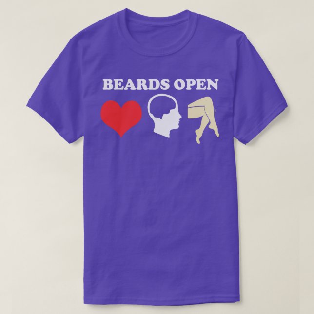 Beards Open Minds Hearts Ben 2 T Shirt (Design framsida)