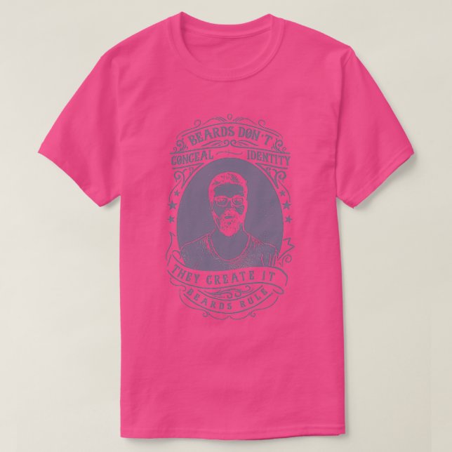 Beards Rule Beard Älskare T Shirt (Design framsida)