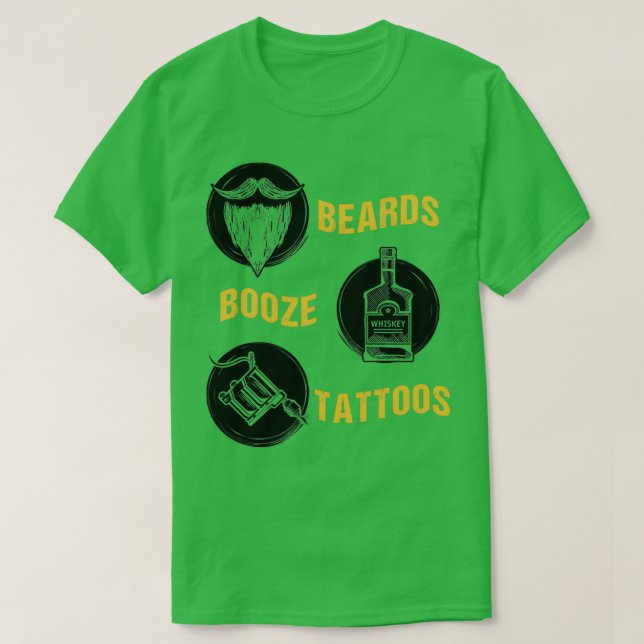 Beards Sprit Tattoos Fars dag Gift 9 T Shirt (Design framsida)
