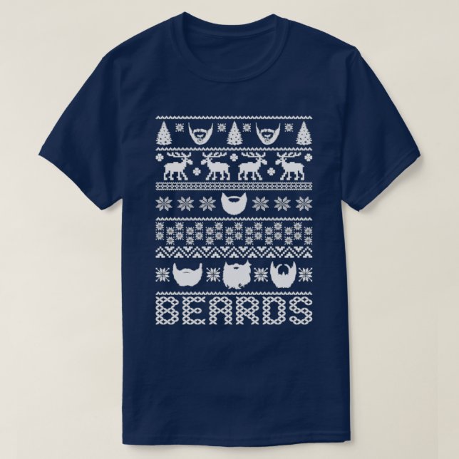 Beards Ugly jul T Shirt (Design framsida)