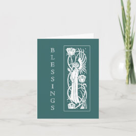 Beardsley Art nouveau Angel Påsk Card Helgkort