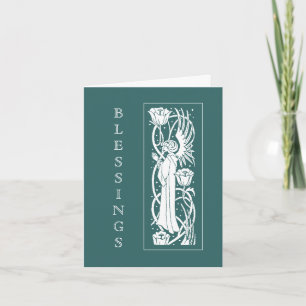 Beardsley Art nouveau Angel Påsk Card Helgkort