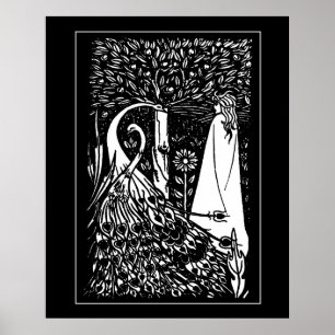 Beardsley dam- & påfågelaffischtryck poster
