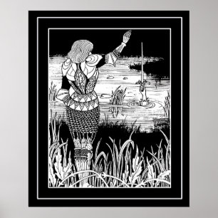 Beardsley Excalibur and Knight Art Poster