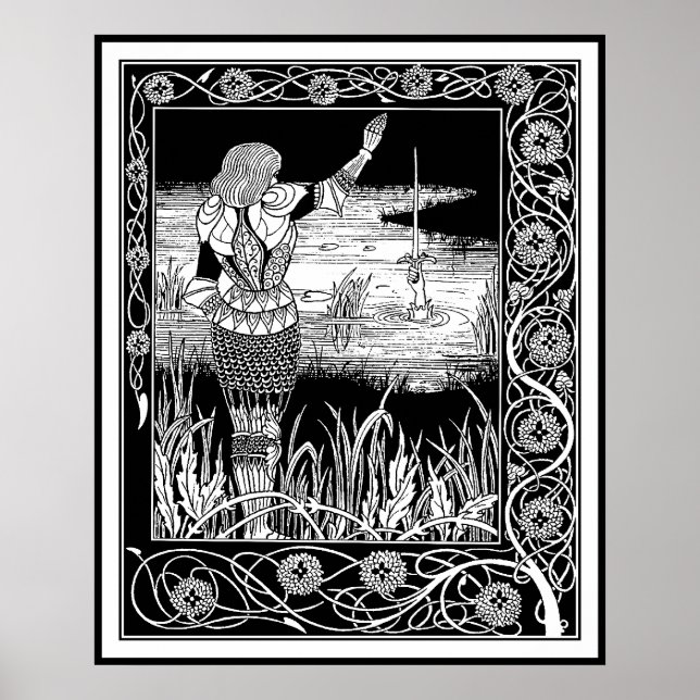 Beardsley - Excalibur - Kung Arthur Art Poster (Framsidan)