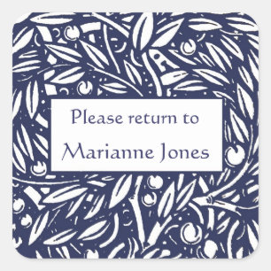 Beardsley Gräns Elegant Bookplate Fyrkantigt Klistermärke