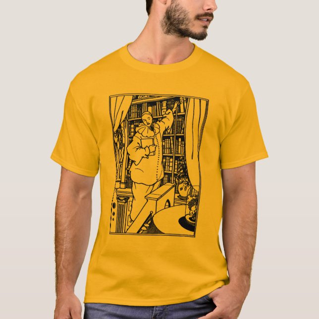 Beardsley Illustration: Pierrot's Bibliotek Tee (Framsida)