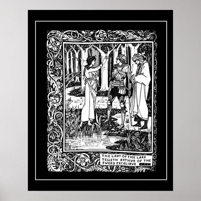 Beardsley Kung Arthur Excalibur Poster (Framsidan)