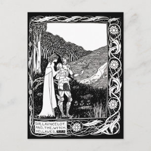 Beardsley Lancelot & Witch Post Card Vykort