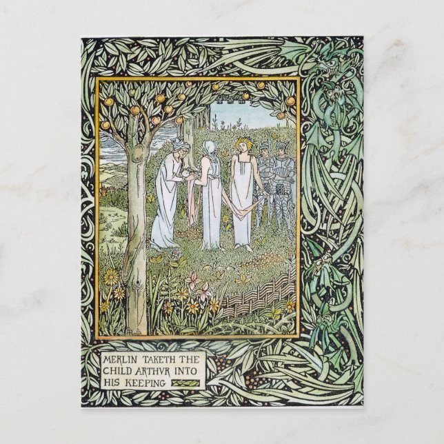 Beardsley: Morte D'Arthur Vykort (Framsida)