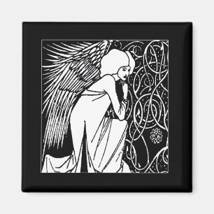 Beardsley Nouveau ängel Magnet
