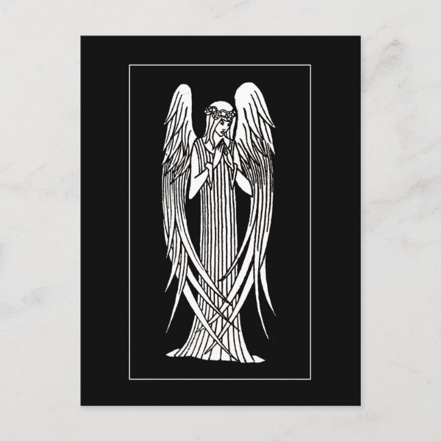 Beardsley Nouveau Angel-postkort Vykort (Framsida)