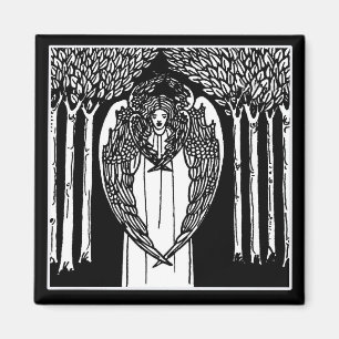 Beardsley Nouveau ängelmagnet Magnet