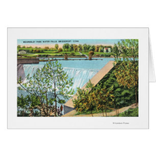Beardsley Park Vatten Falls Scene Hälsningskort