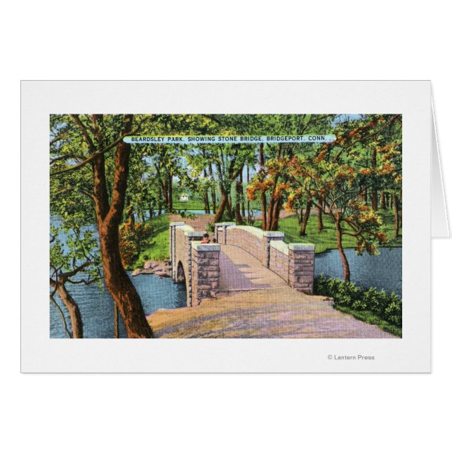 Beardsley Park View of the Stone Bridge Hälsningskort (Framsidan Horizontal)