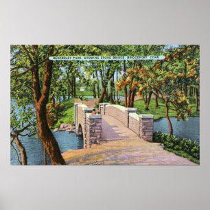 Beardsley Park View of the Stone Bridge Poster