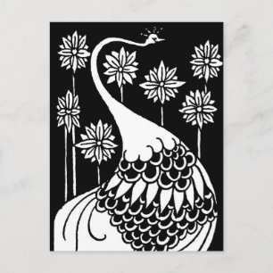 Beardsley Peacock-vykort Vykort
