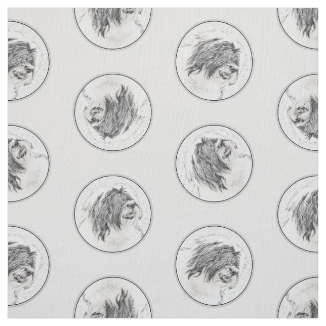 Beare Beardie Black Teckning Cute Hund Art Tyg (Provkarta)