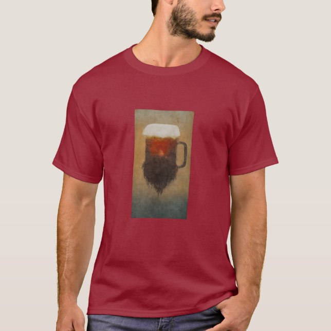 Beared Beer Mugg Konstnär T-Shirt (Framsida)