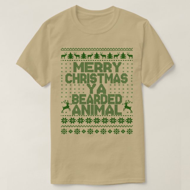BEARED CHRISTMAS T SHIRT (Design framsida)
