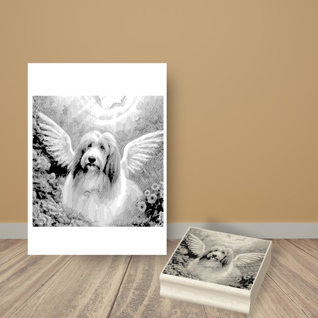 Beared Collie Angel Vingar Pet Loss Stämpel (Skapare uppladdad)