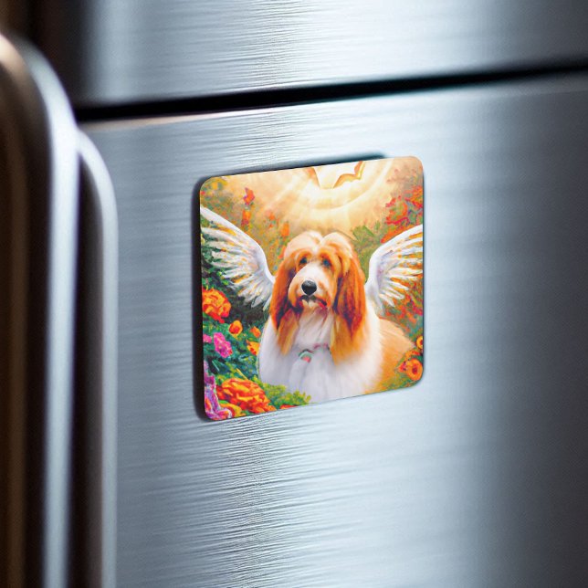 Beared Collie Angel Vingar Pet Memorial Magnet (Skapare uppladdad)