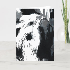 Beared Collie Greeting Card Kort