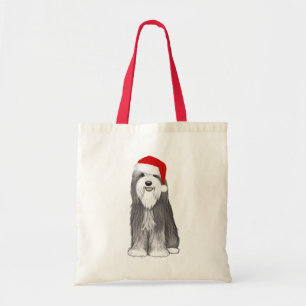 Beared Collie Helgdag Cute Hund jul Tygkasse