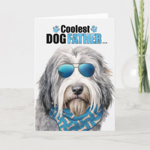 Beared Collie Hund Coolest Pappa Alltid Fars dag Helgkort