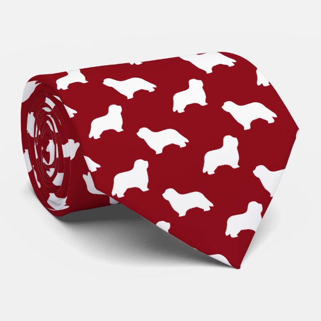Beared Collie Hund Silhouettes Mönster Red Slips (Rullad)